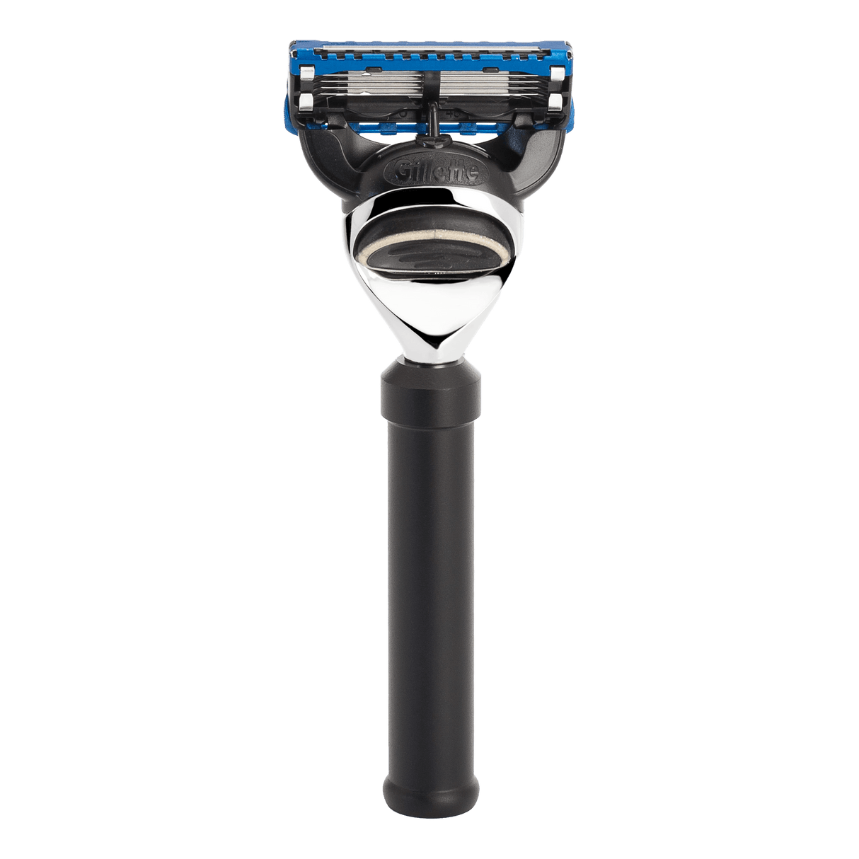 Mühle Fusion reisehøvel i anodisert sort aluminium med Gillette-blader