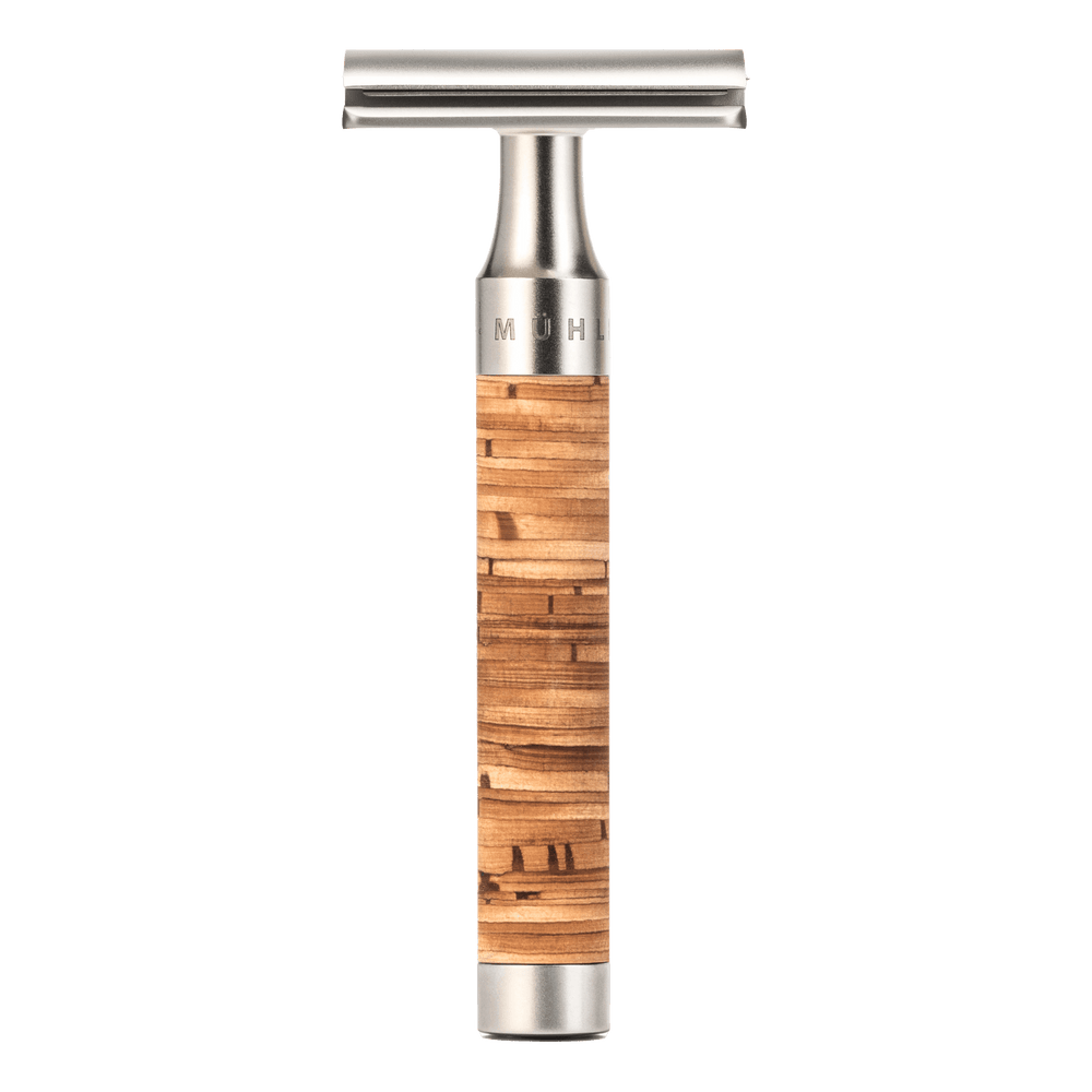 Mühle ROCCA tradisjonell barberhøvel i rustfritt stål Bjørkenever