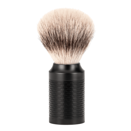 Mühle Rocca Silvertip Fibre barberkost i rustfritt stål Jet Black