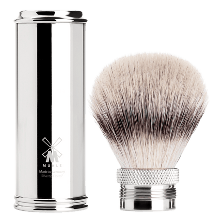 Mühle Silvertip Fibre reisebarberkost forkrommet messing
