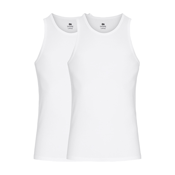 Dovre singlet bambus 2-pakning Hvit S