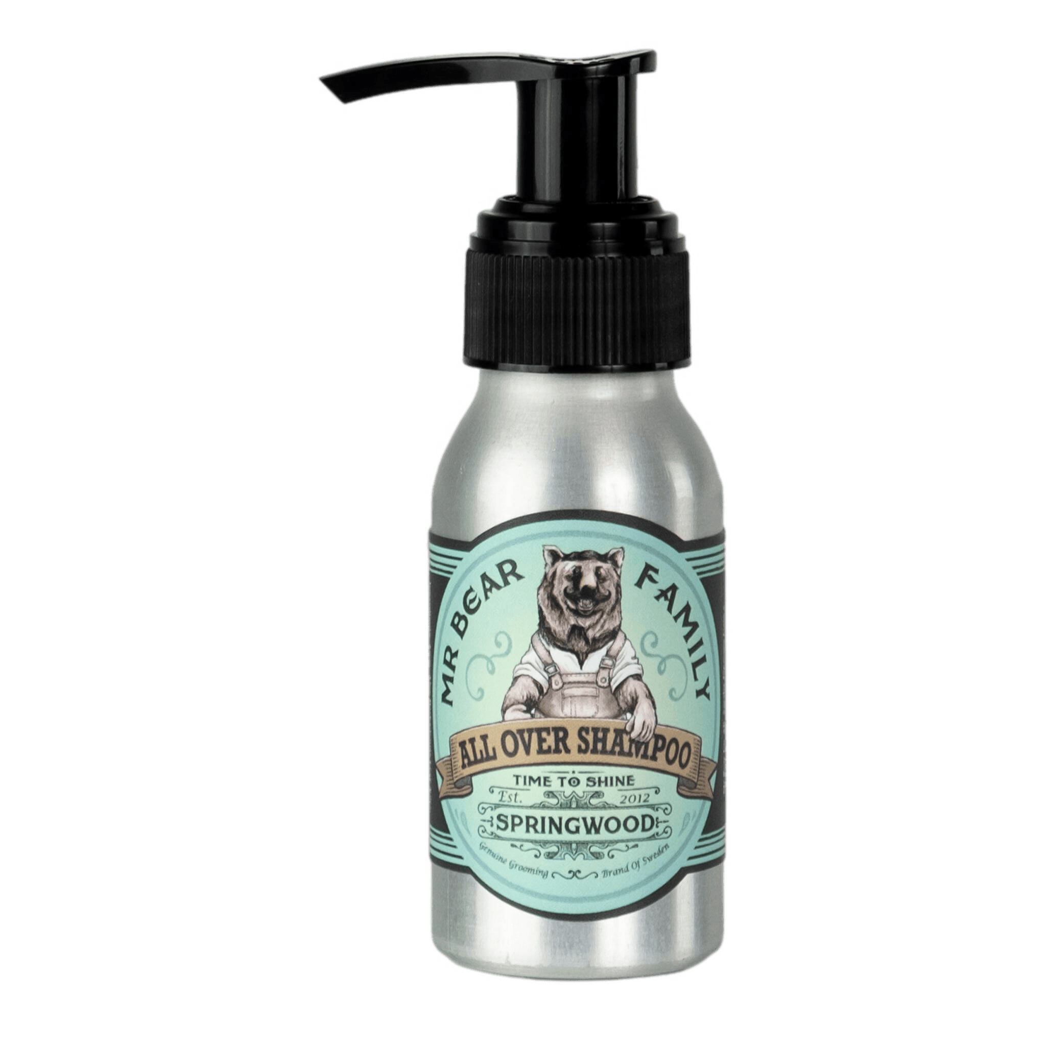 Mr Bear Family All Over Shampoo hår- og kroppsvask - Springwood Reisestørrelse - 50 ml