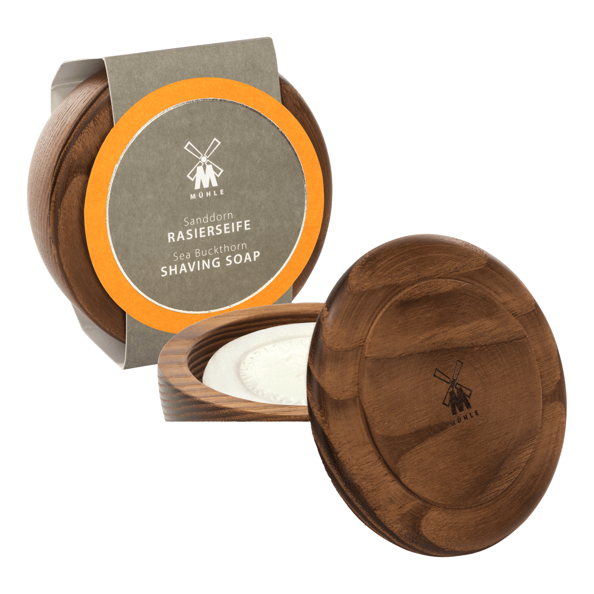 Mühle barbersåpe i treskål Tindved