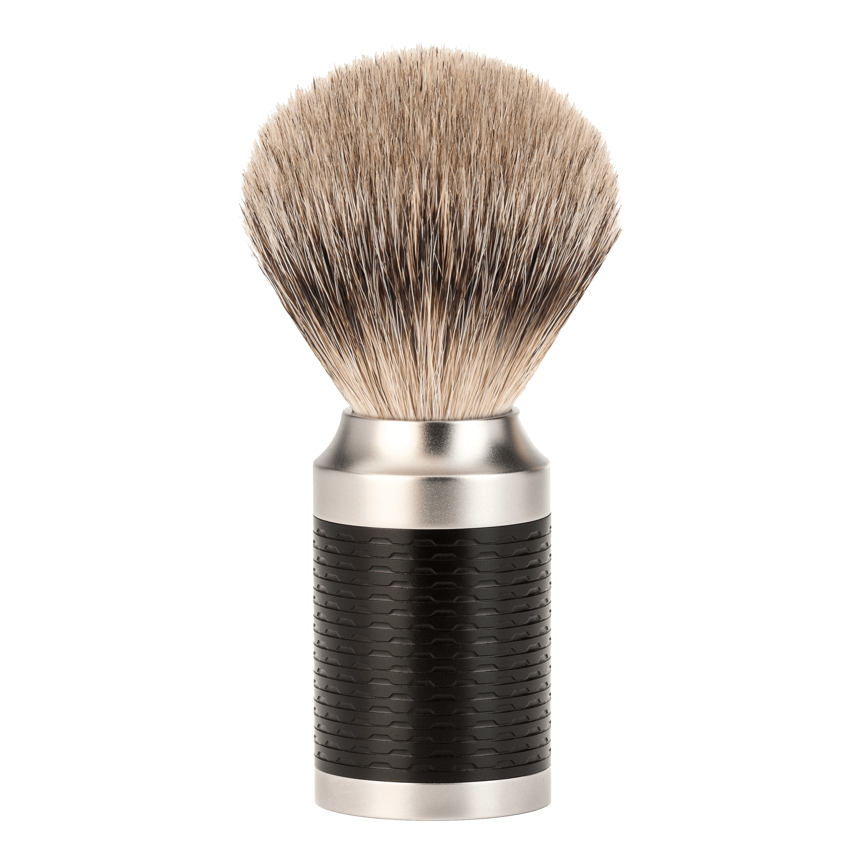 Mühle ROCCA Silvertip Badger barberkost i rustfritt stål Sort