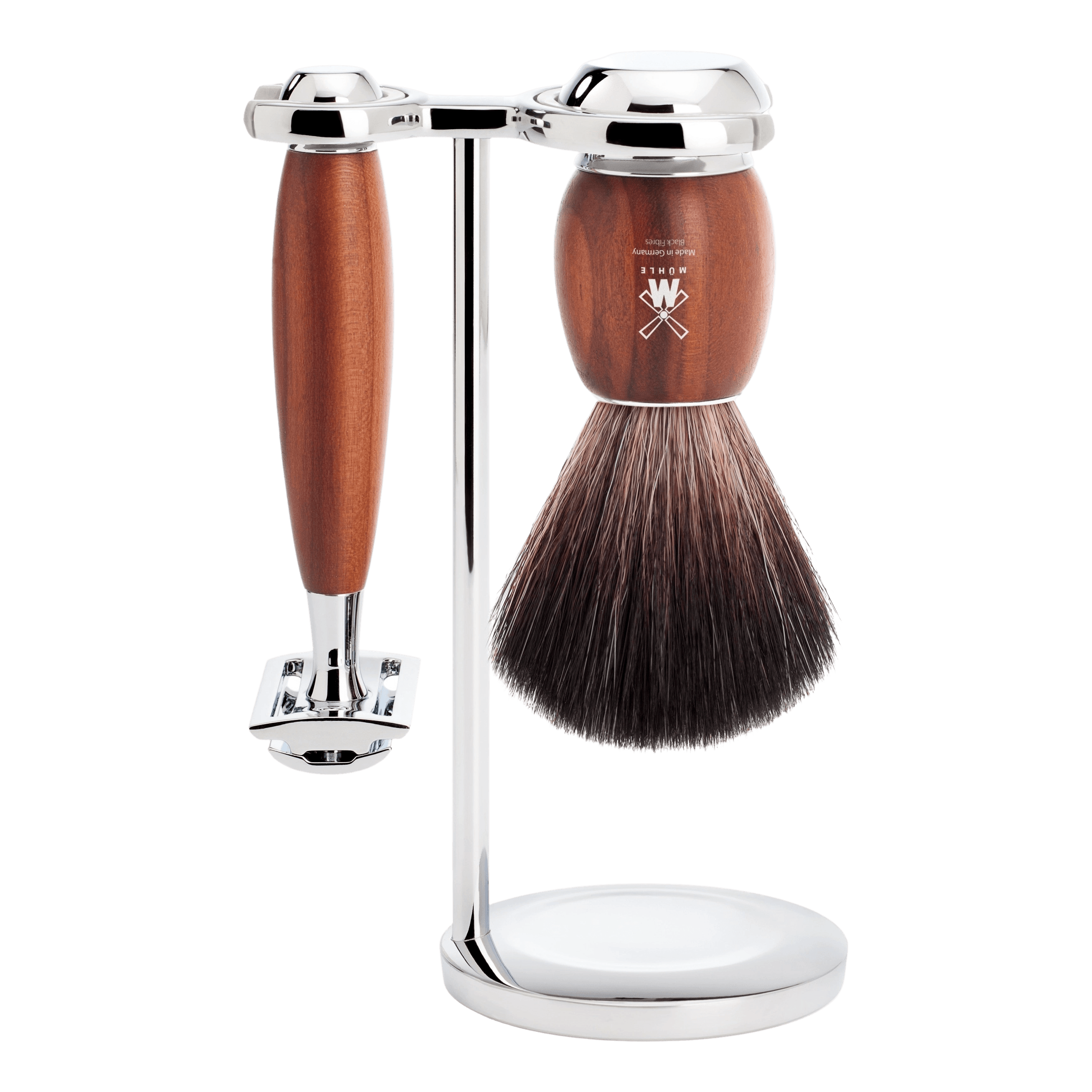 Mühle Vivo barbersett 4 deler Plommetre Black Fibre