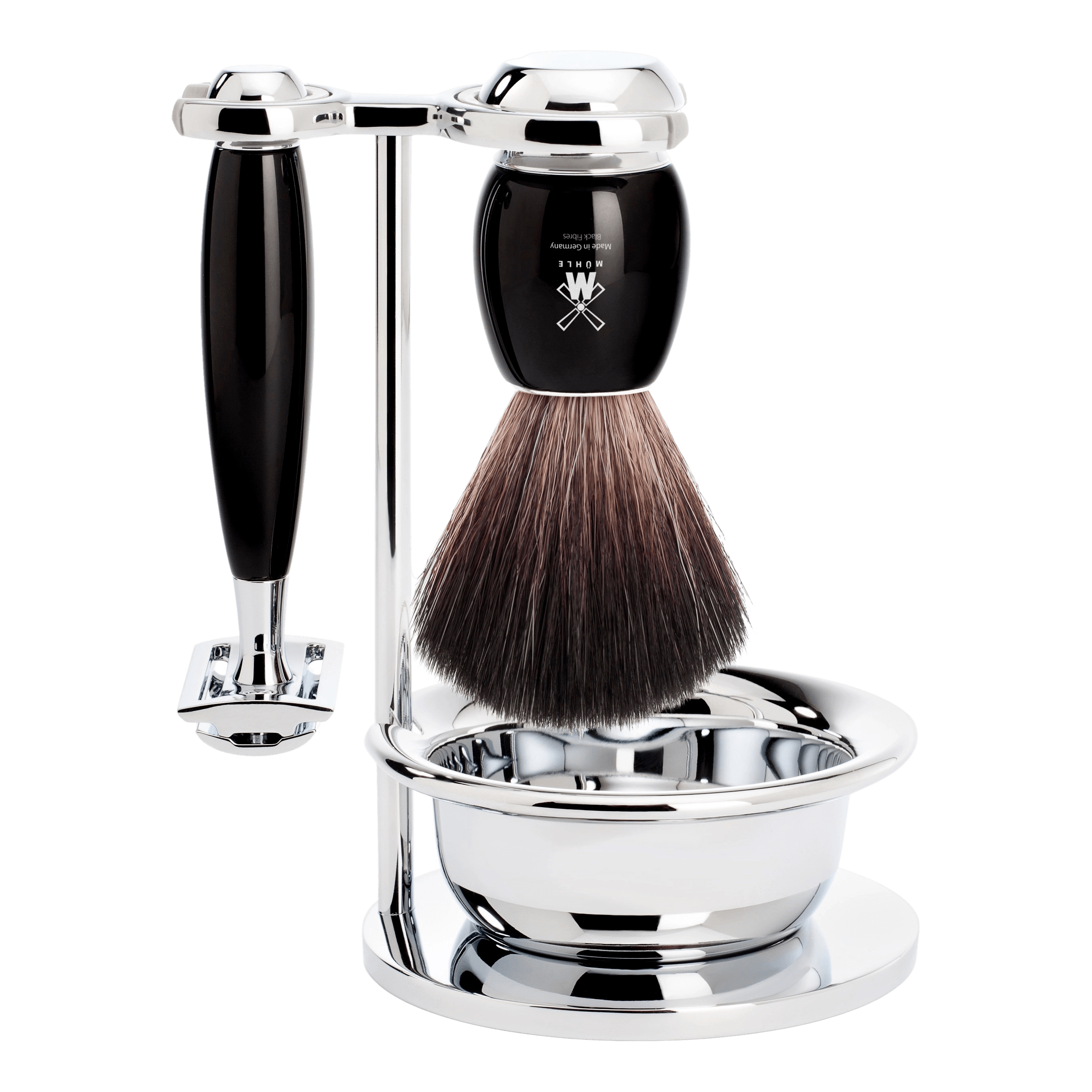 Mühle Vivo barbersett 4 deler Sort Black Fibre