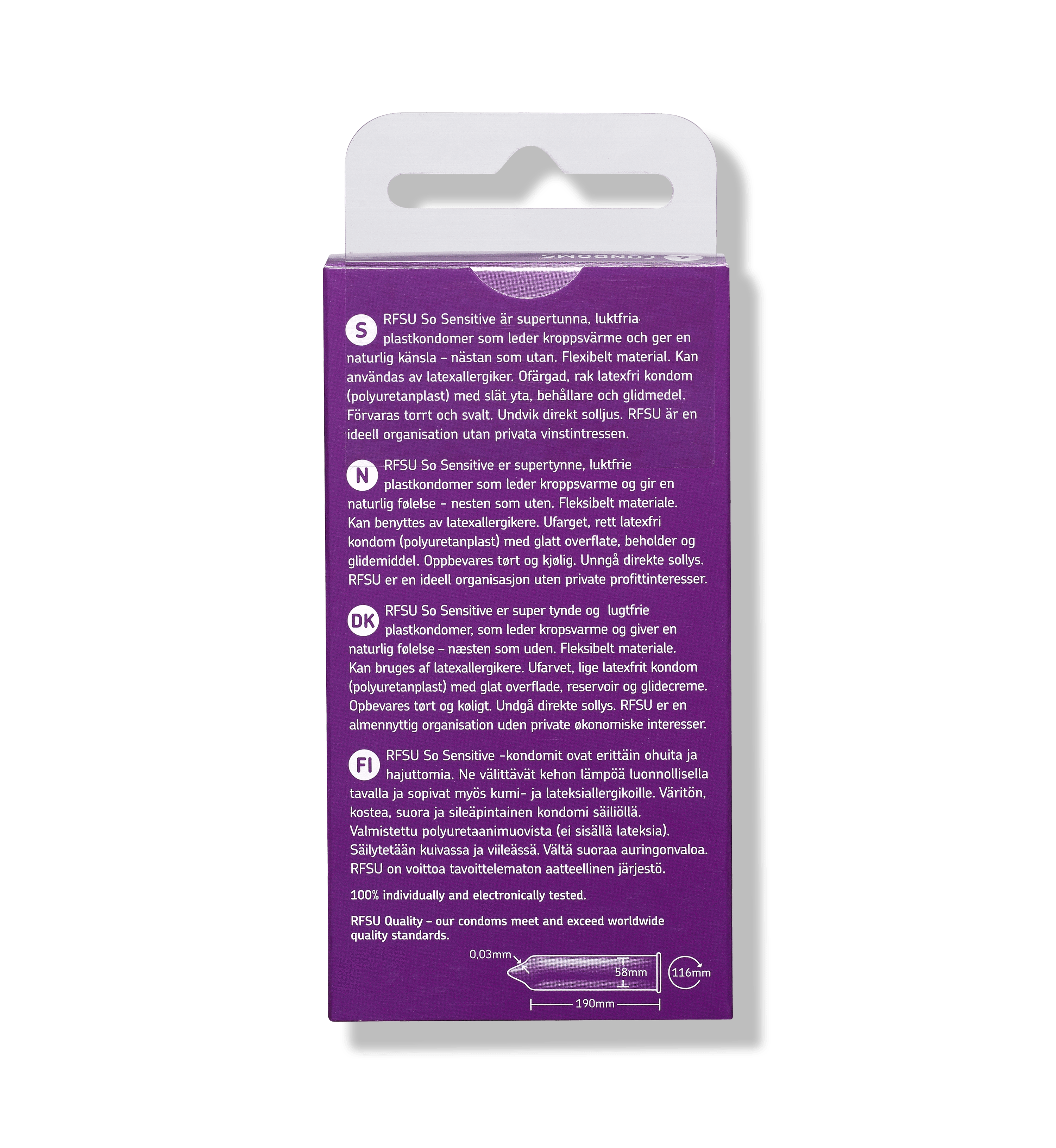 RFSU kondomer Sensitive 6-pakning