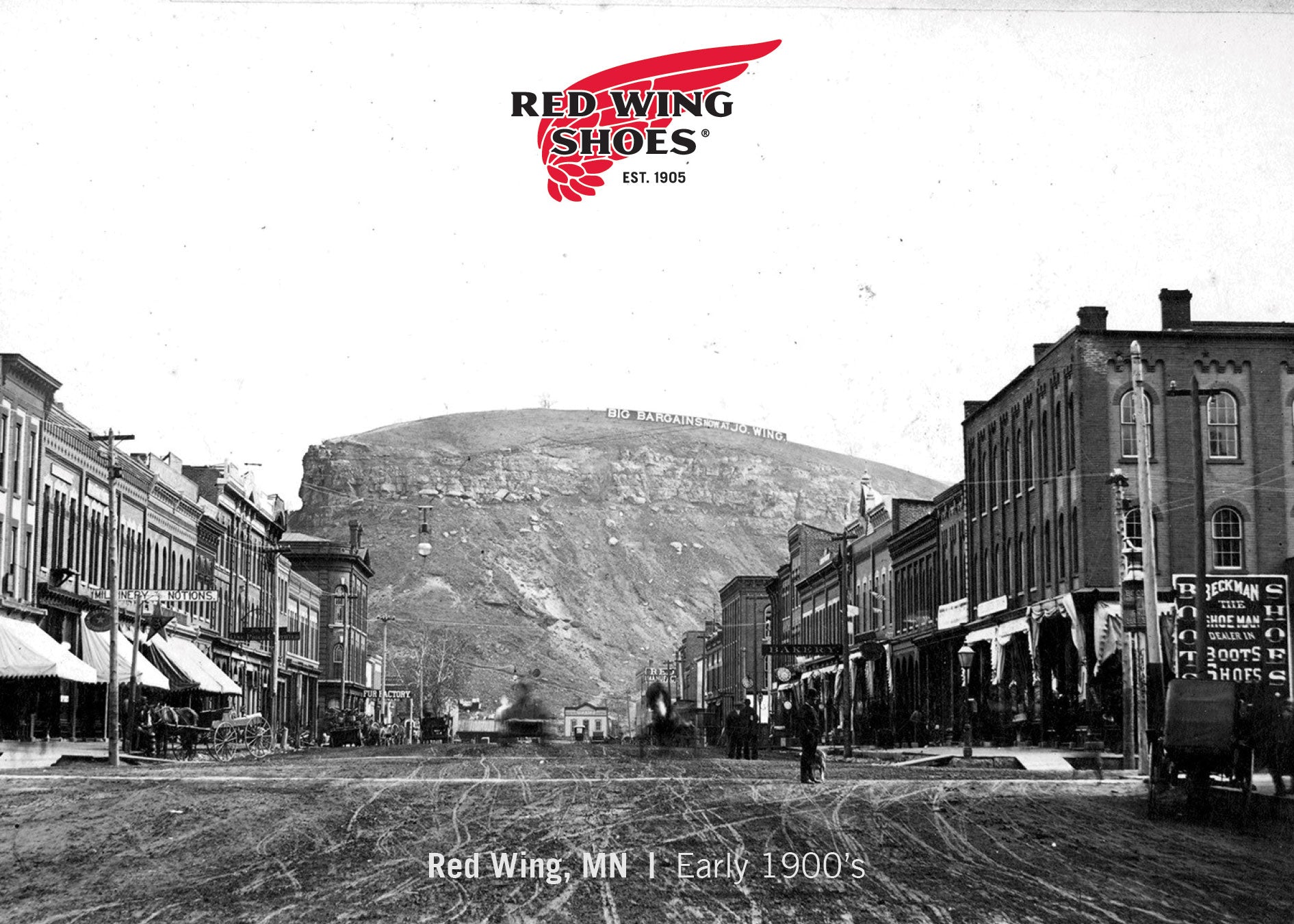 Historisk bilde fra byen Red Wing.