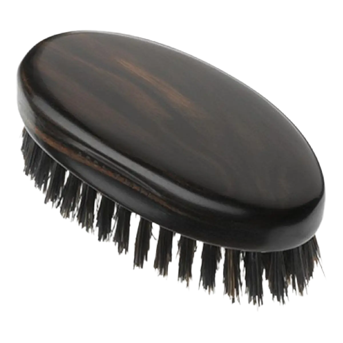 Acca Kappa "military Style" Hairbrush Ebony Wood Black Natural Bristles Travel 