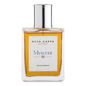 Kvadratisk Acca Kappa My Scent Eau de Parfum flaske med prikkert etikett