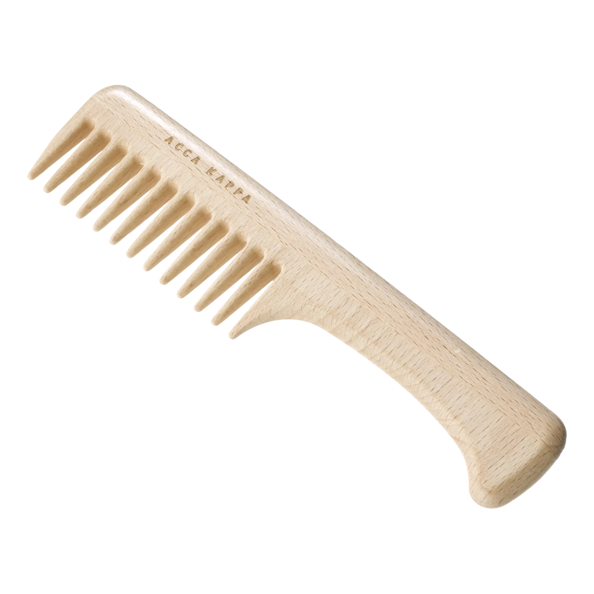 Acca Kappa Beech Wood Comb With Handle. Coarse Teeth. 