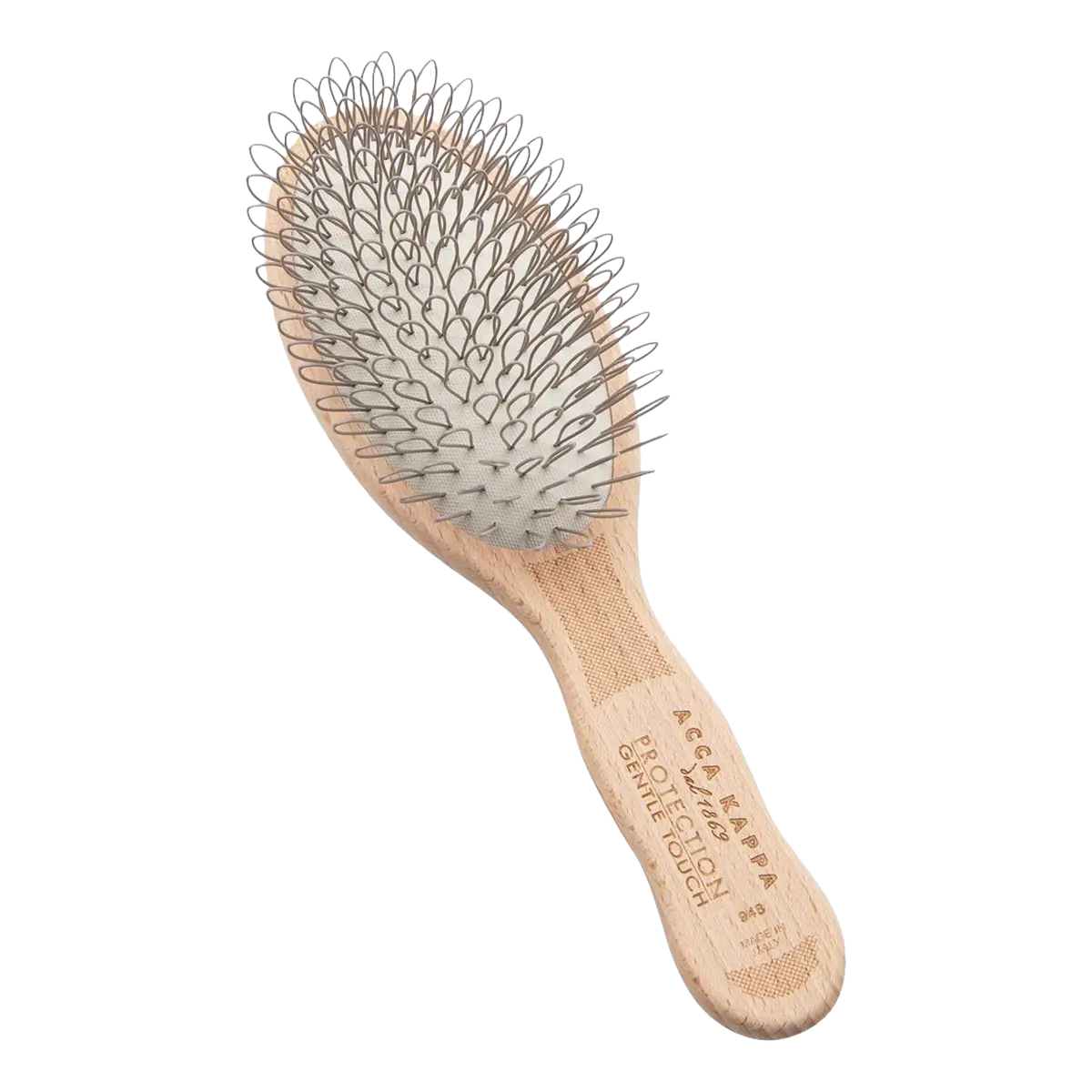 Acca Kappa Protection Oval Brush Beechwood Looped Nylon Medium Touch 