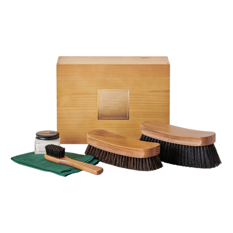 Acca Kappa Shoe Coffret- Three Brushes For Cleaning And Polishing Shoe Cotton Shoe Shine Cloth Neutral Shoe Polish 