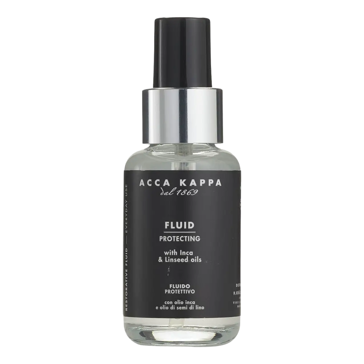 Acca Kappa White Moss hårserum i glassflaske med Inca Inchi- og linfrøolje for delikat hår