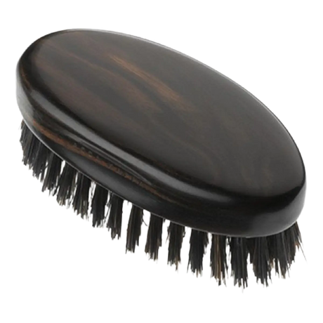 Acca Kappa "military Style" Hairbrush Ebony Wood Black Natural Bristles Travel 