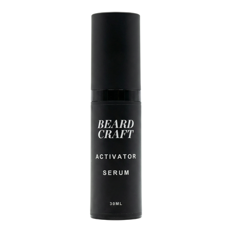 Beard Craft Activator Serum i svart 30ml flaske for skjeggvekst