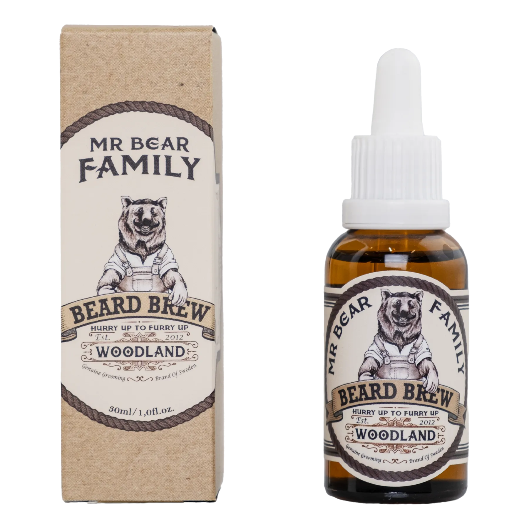Mr Bear Family Beard Brew skjeggolje - Woodland 30 ml 