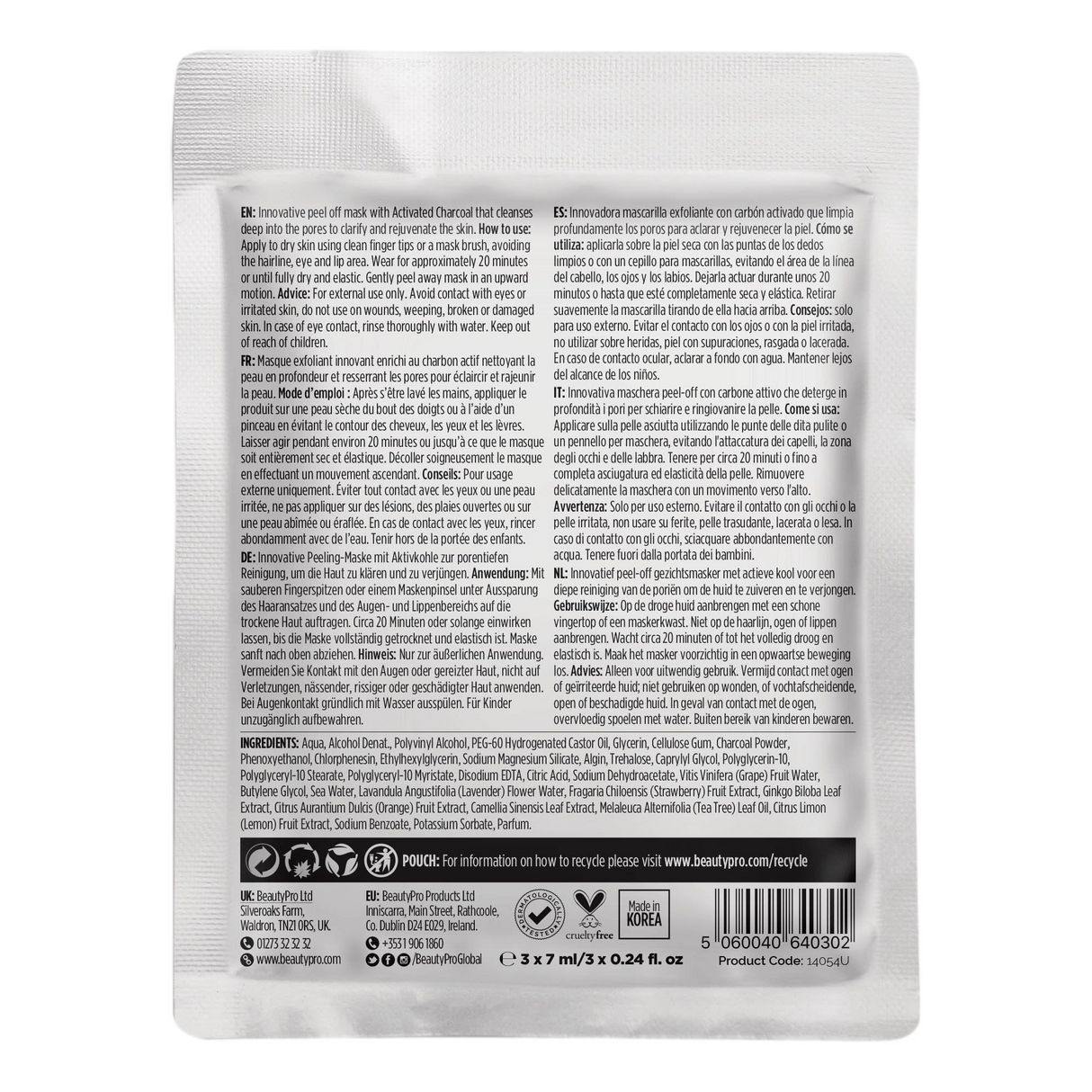 Beauty Pro Black Peel Activated Charcoal mask ansiktsmaske