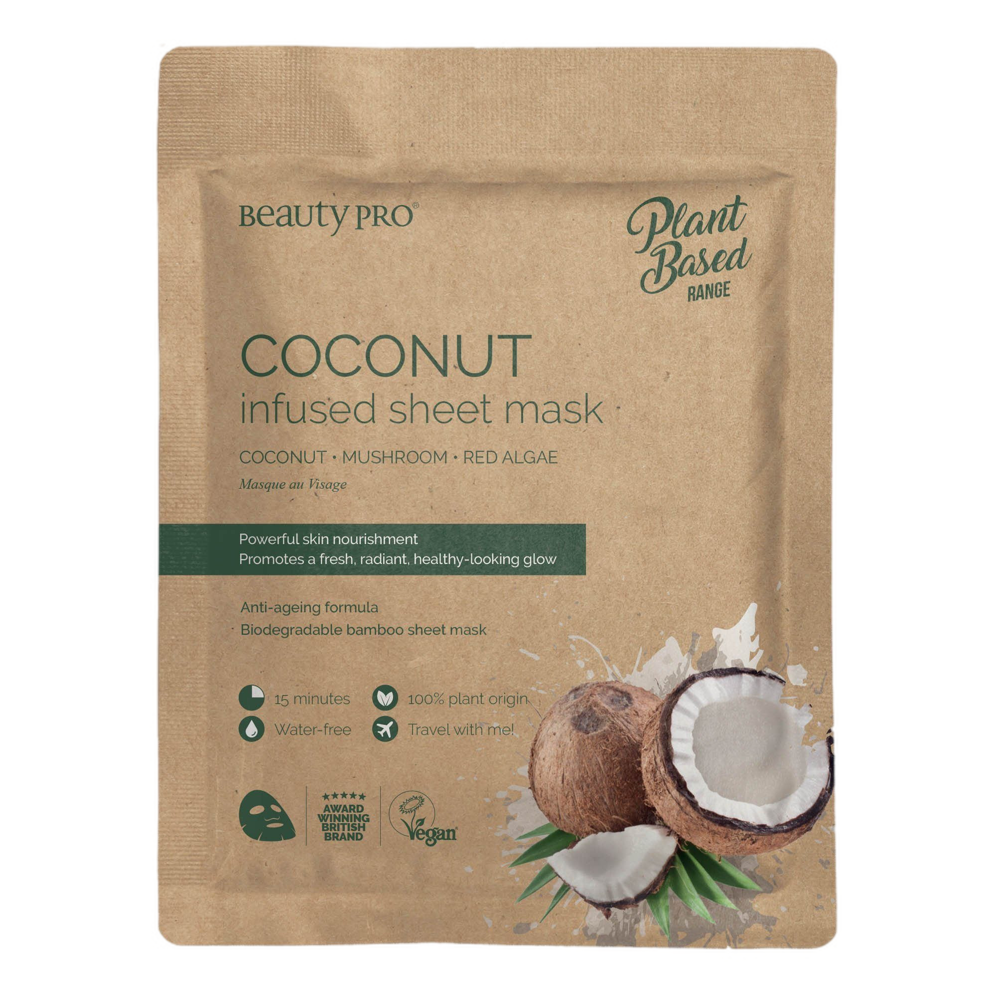 Beauty Pro Plant Based Coconut Infused ansiktsmaske