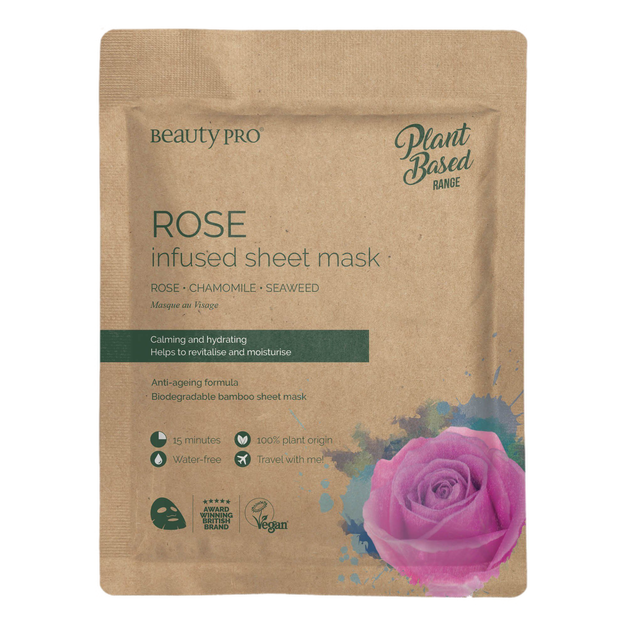 Beauty Pro Plant Based Rose Infused ansiktsmaske