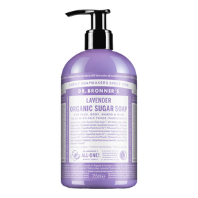 Dr. Bronner's lilla lavendel økologisk sukkersåpe i 355ml flaske