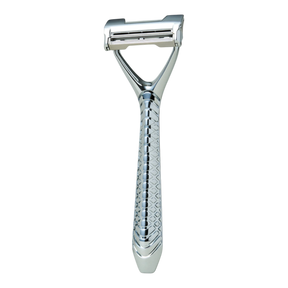 Sølvfarget Leaf Shave Leaf Two med mønster og bevegelig hodet med tre blader