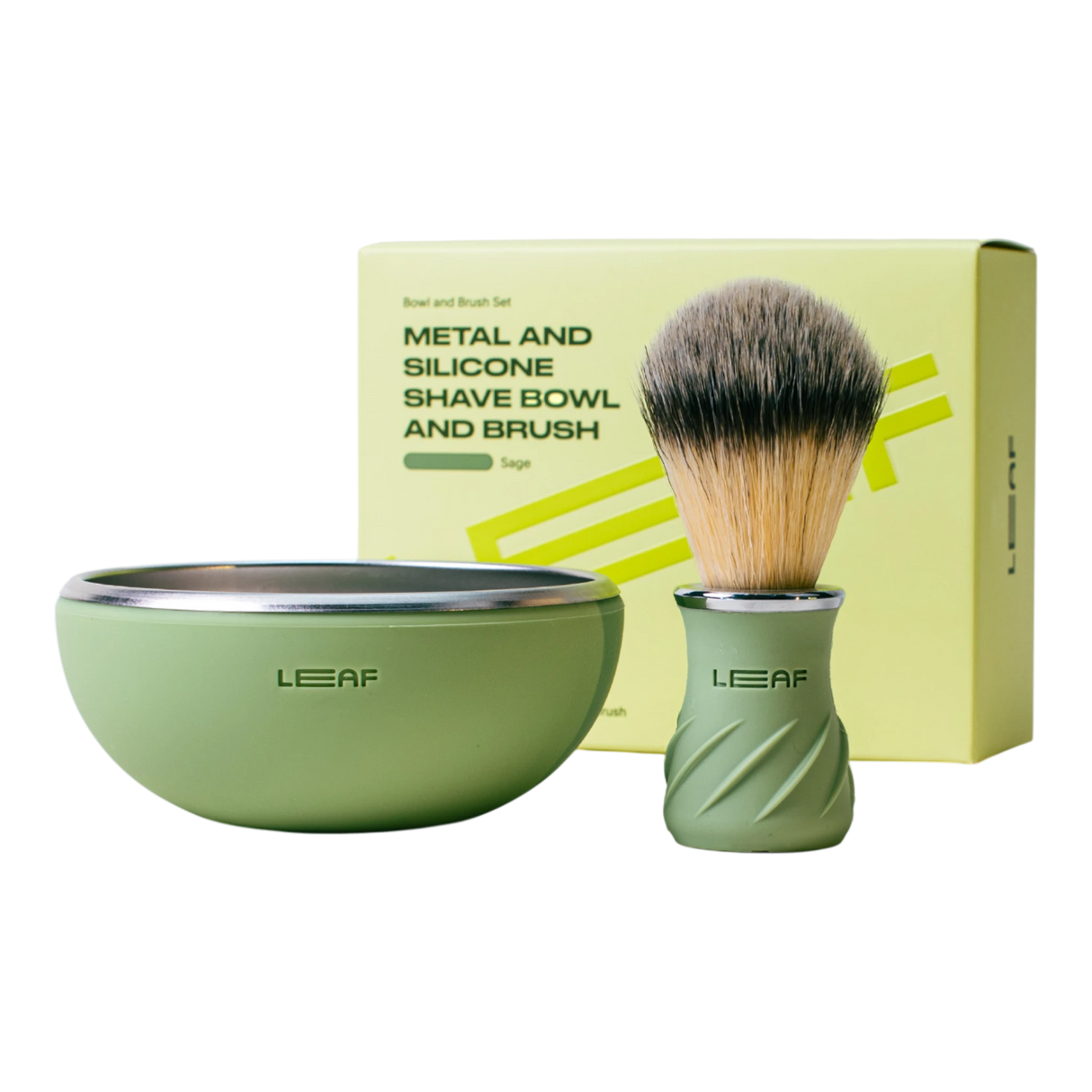 Leaf Shave barberskål og kost 