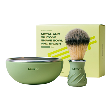 Leaf Shave barberskål og kost 