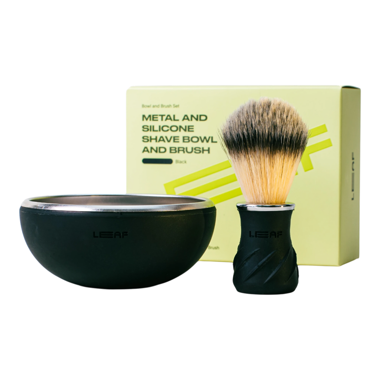 Leaf Shave barberskål og kost 