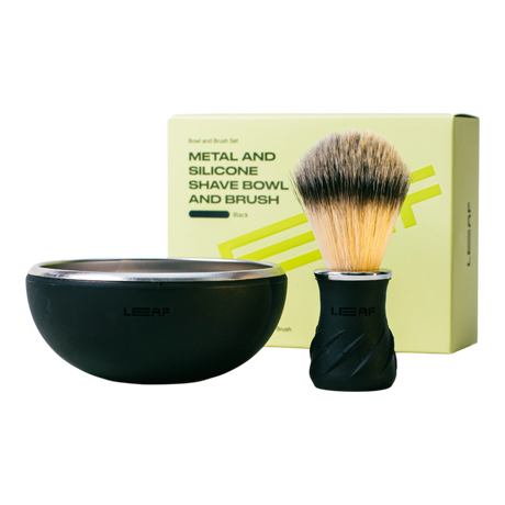 Leaf Shave barberskål og kost 