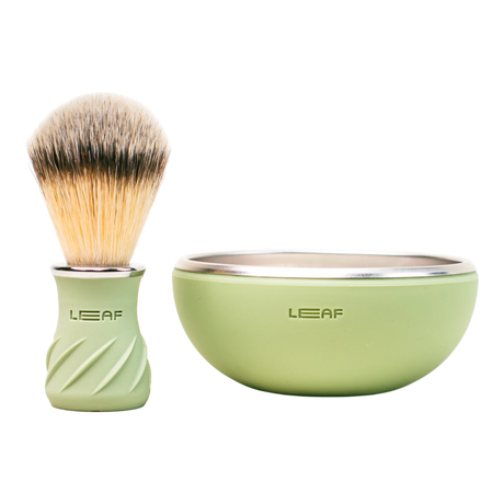 Leaf Shave barberskål og kost 
