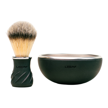 Leaf Shave barberskål og kost 