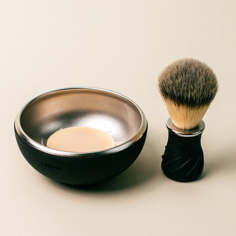 Leaf Shave barberskål og kost 