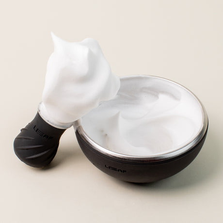 Leaf Shave barberskål og kost 