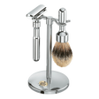 Merkur Futur Silvertip barbersett 3 deler Polert krom 