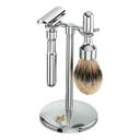 Merkur Futur Silvertip barbersett 3 deler Polert krom 