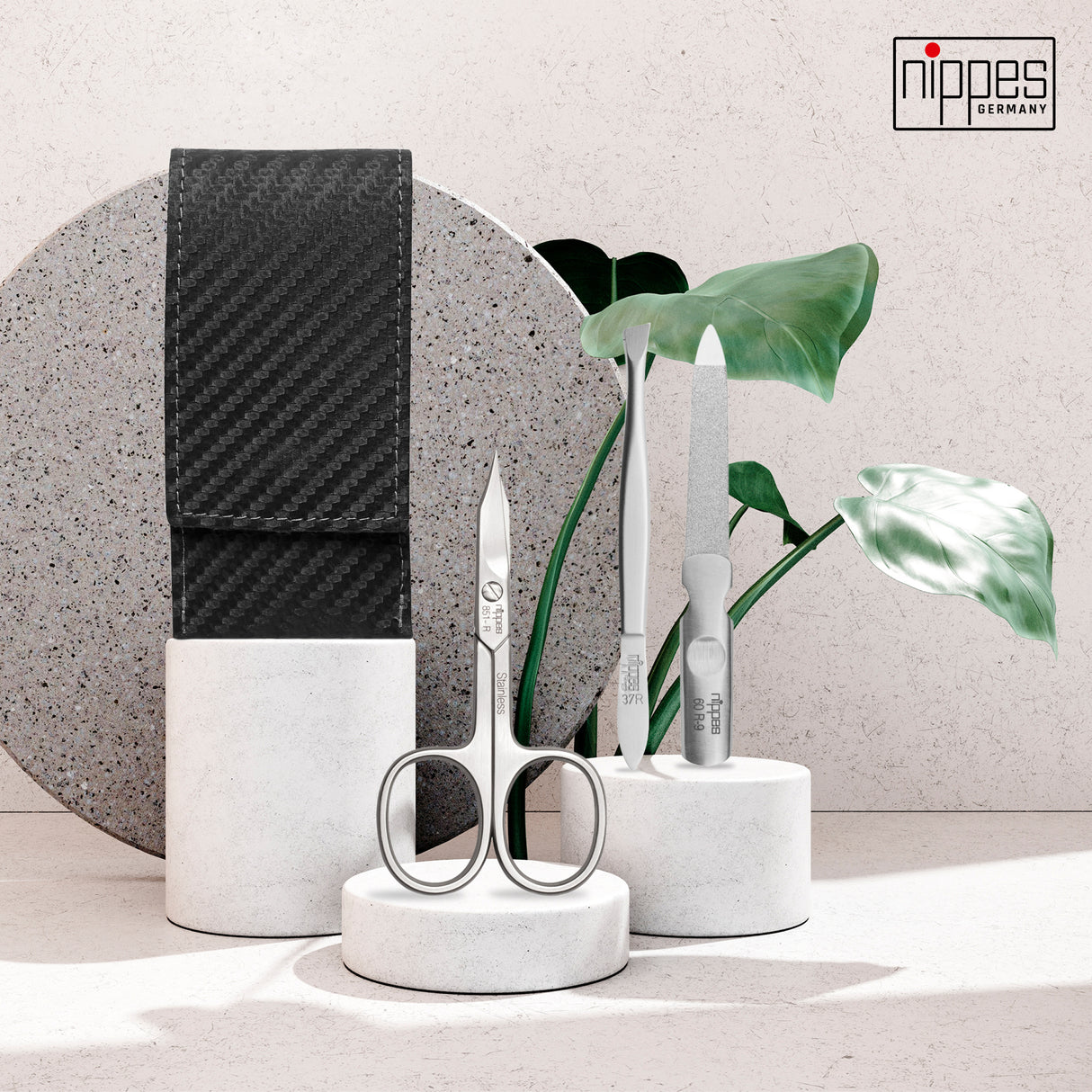 Nippes manikyrsett Karbon - 3 deler 