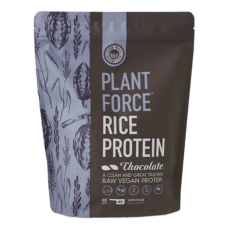 Plantforce risproteinpulver sjokolade 800g økologisk rå vegan protein