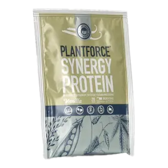Plantforce Synergy Proteinpulver 20 g prøvepose Vanilje 