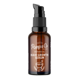 Pomp & Co. botanisk hårvekstserum i brun glassflaske med svart pumpe
