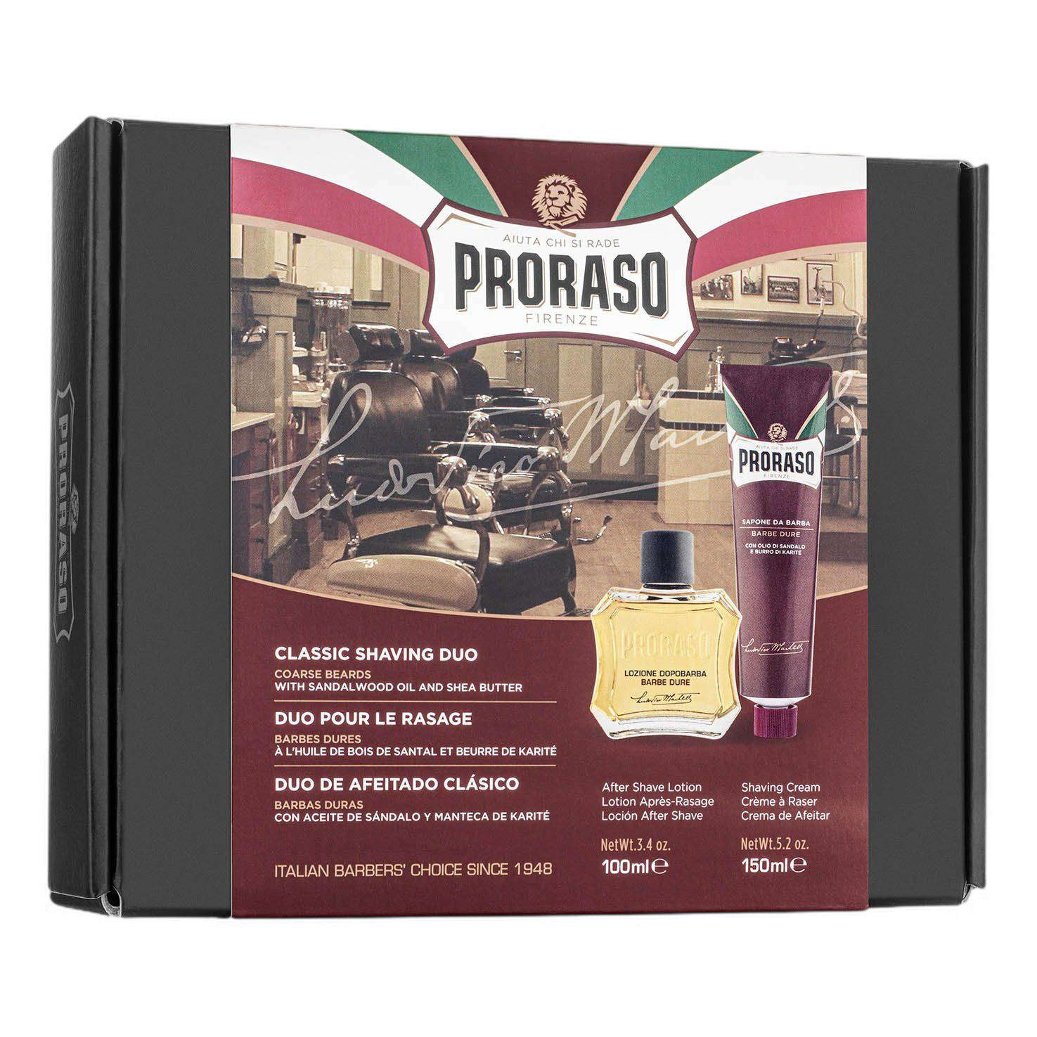 Proraso Duo Pack barberkrem og aftershave Sandeltre