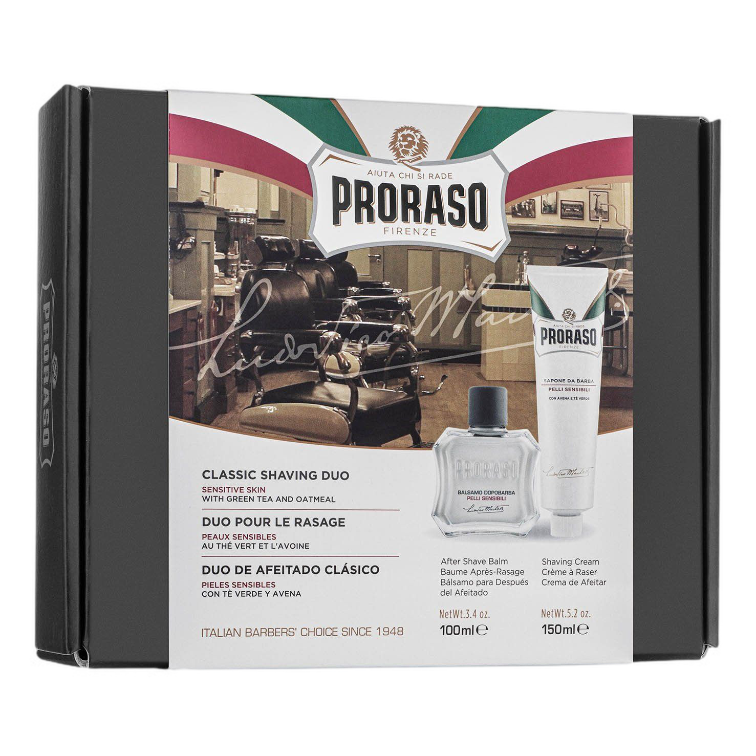 Proraso Duo Pack barberkrem og aftershave balm Sensitiv