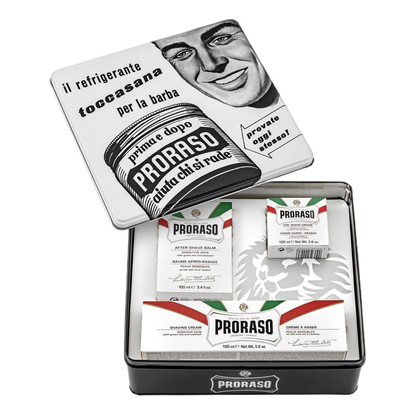 Proraso gavesett med barberprodukter Grønn te og havre
