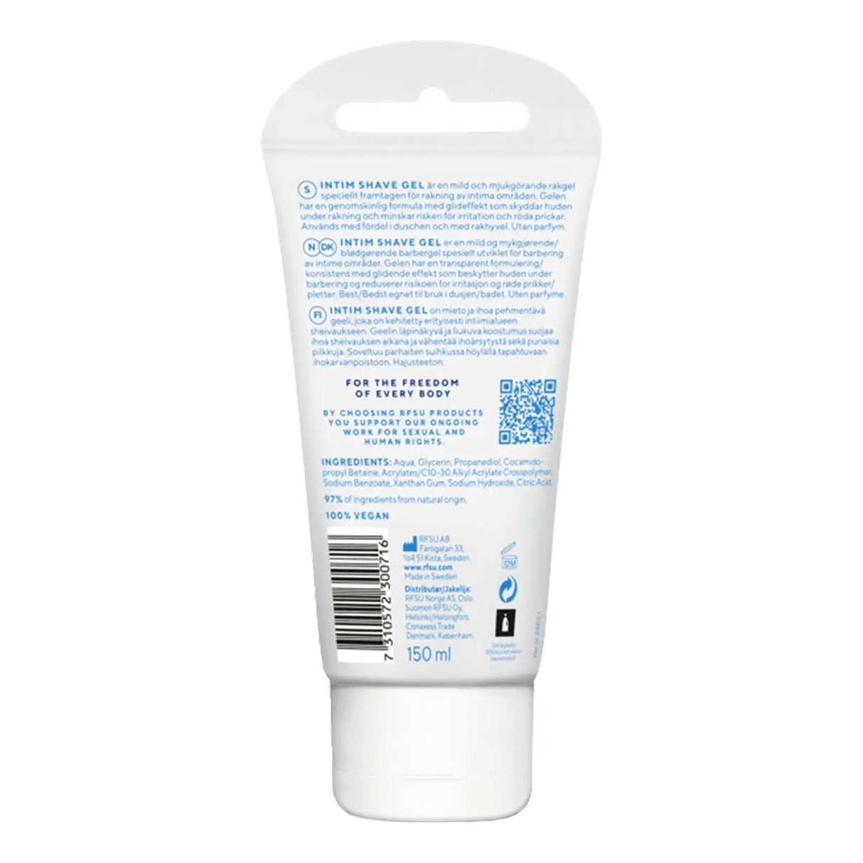 RFSU Intim Easy Shave Gel barbergelé 