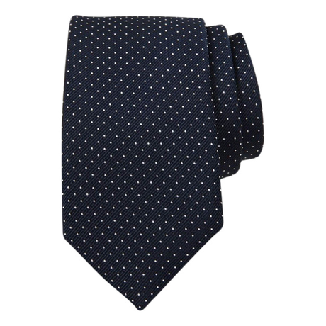 Slips av silke Navy med prikker 7 cm
