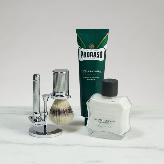 Startsett til tradisjonell barbering 