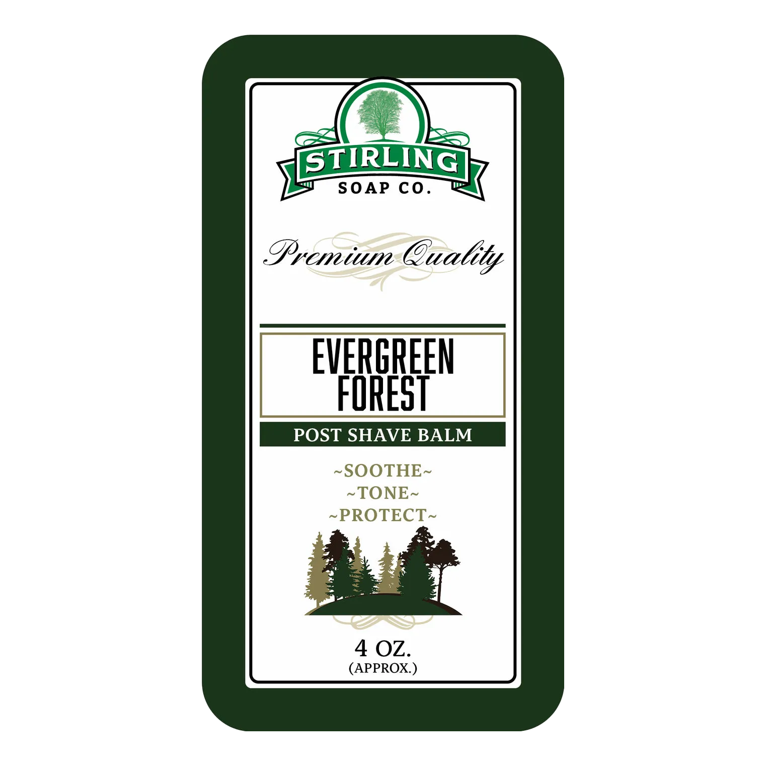 Stirling Soap Co. Post-Shave balm etterbarberingskrem Evergreen Forest 