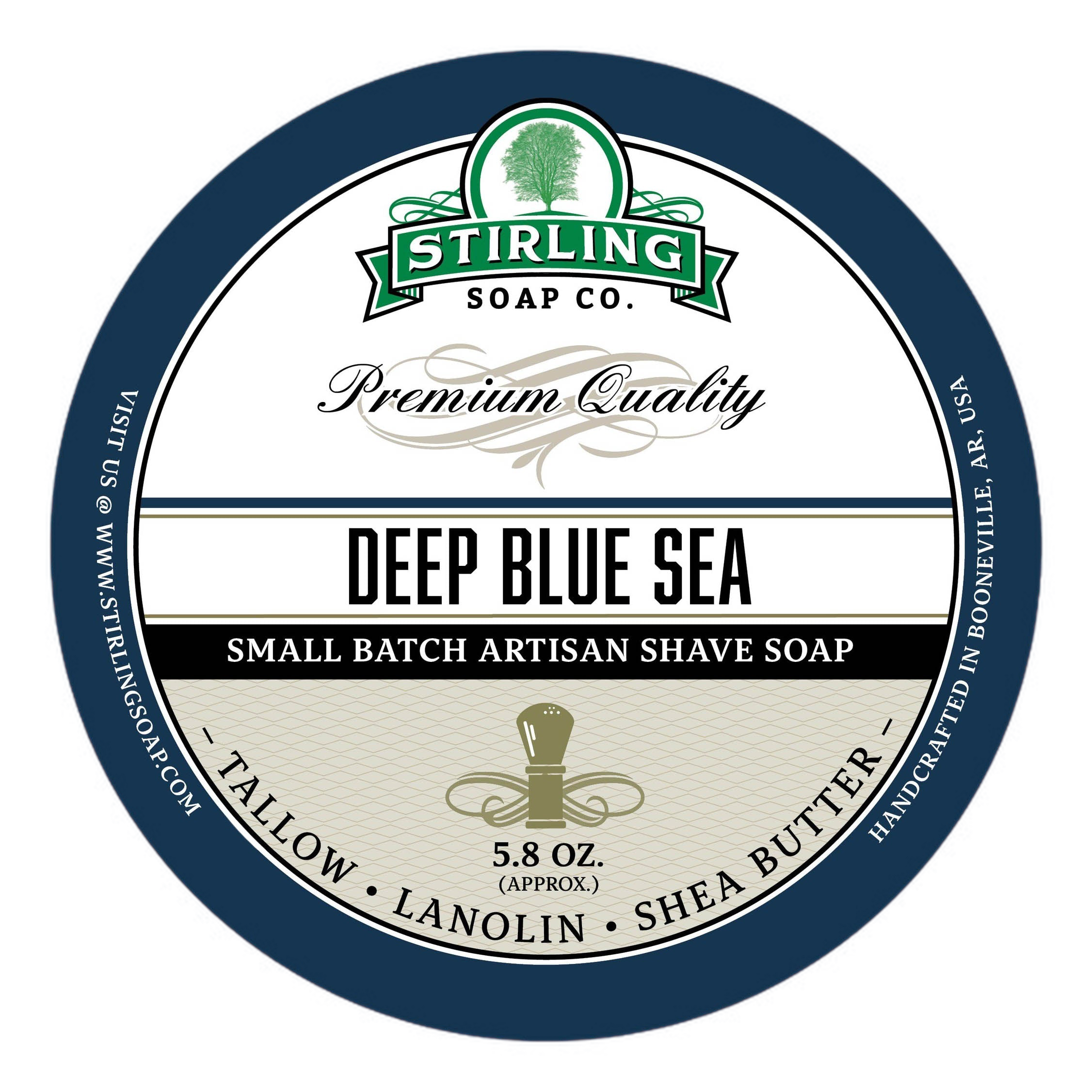Stirling Soap Co. barbersåpe i skål Deep Blue Sea