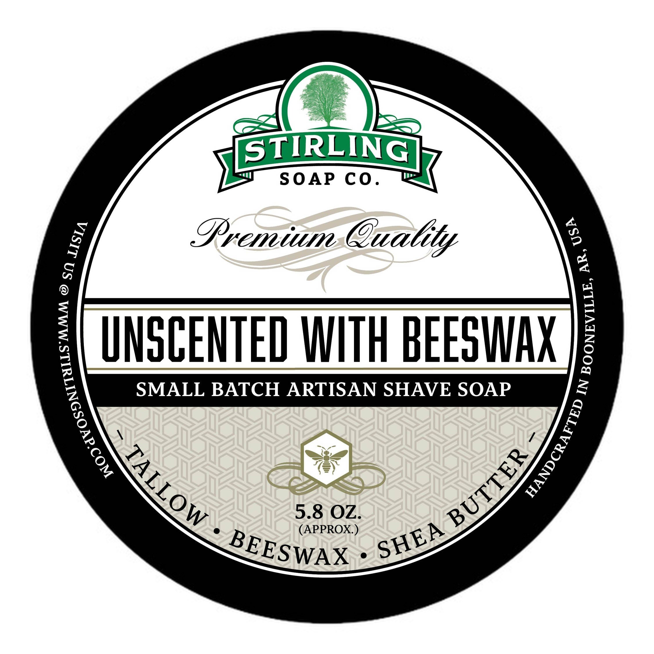 Stirling Soap Co. barbersåpe i skål Unscented