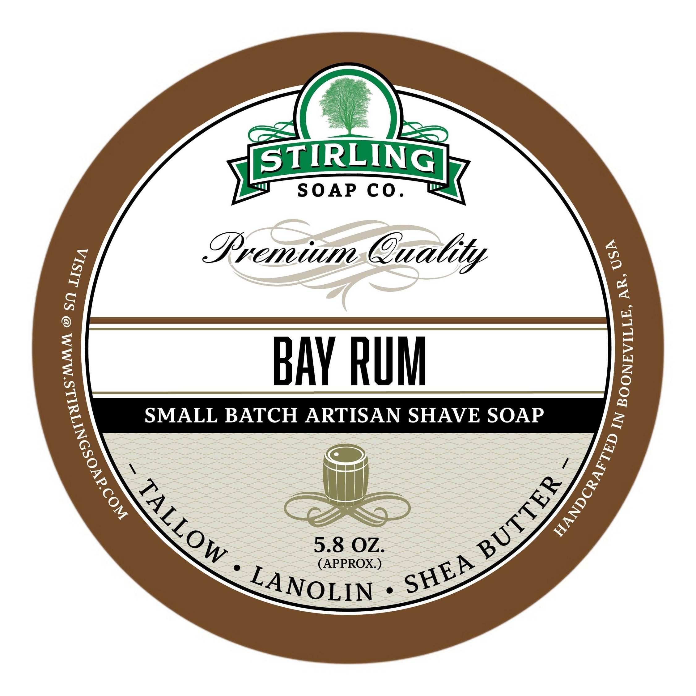 Stirling Soap Co. barbersåpe i skål Bay Rum
